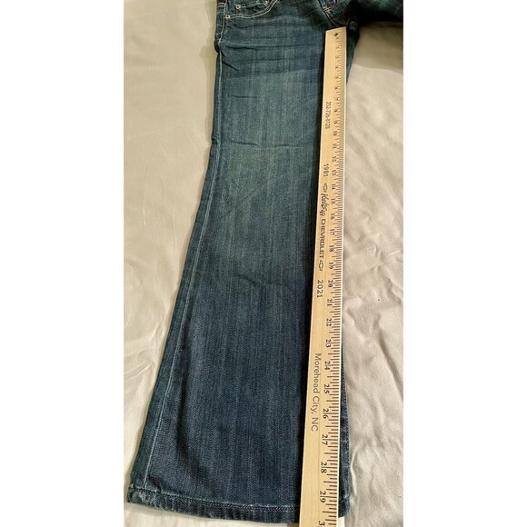 American Eagle Jeans Womens Real Flare Medium Wash Size 4 Short Live Your Life - Picture 7 of 7